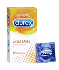 کاندوم نازک دانه دار دورکس مدل EXTRA Dots بسته 10 عددی