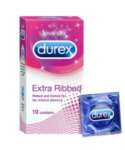 کاندوم نازک دانه دار و شیاردار دورکس مدل EXTRA Ribbed بسته 10 عددی