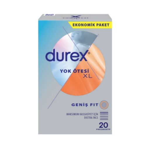 کاندوم دورکس مدل بسیار نازک سایز بزرگ XL بسته 20 عددی Yok Otesi