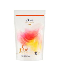 نمک حمام داو مدل DOVE Glow با رایحه پرتقال قرمز و ریواس حجم 400 گرم