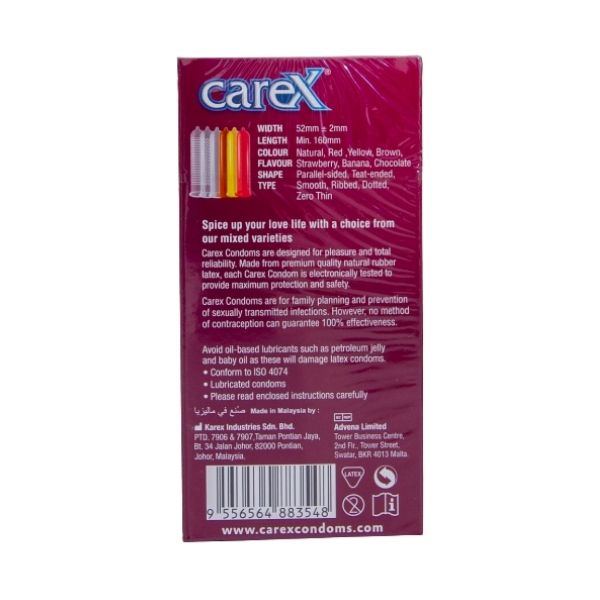 کاندوم CareX مدل Multi Pleasure بسته 12 عددی - تصویر 2